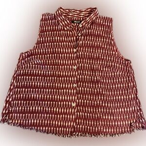 Madewell Moments ilkat sleeveless button up blouse with geometric designs